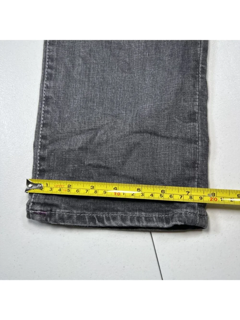 True Religion Mens Gray Ricky Relaxed Straight Distressed Jeans Size 34x33 Y2K